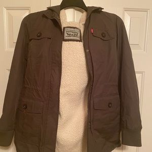Levi's Faux Fur Hooded Jacket Sz: M